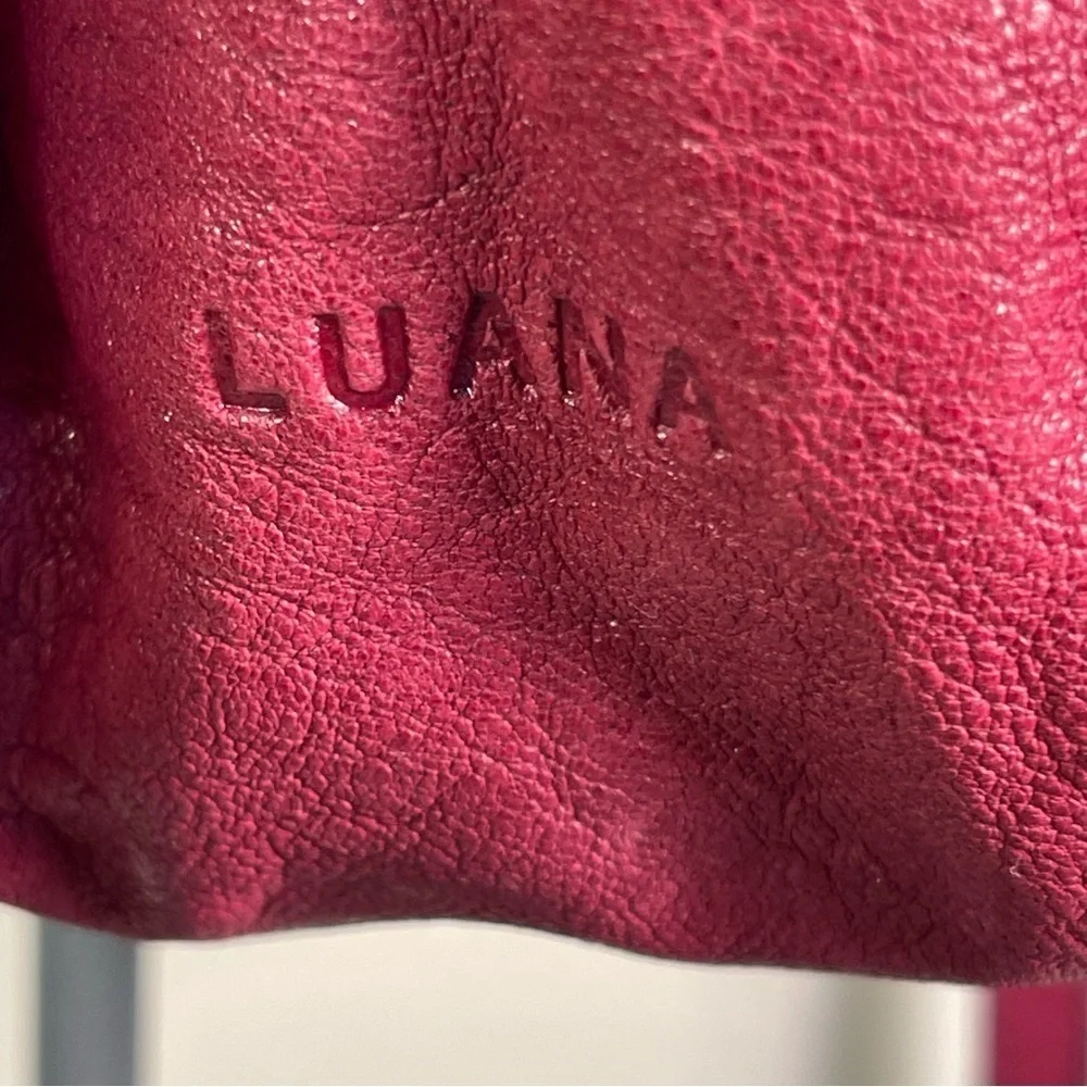 Luana Italy Raspberry Leather Crossbody Bag Suede Flap Gold Hardware